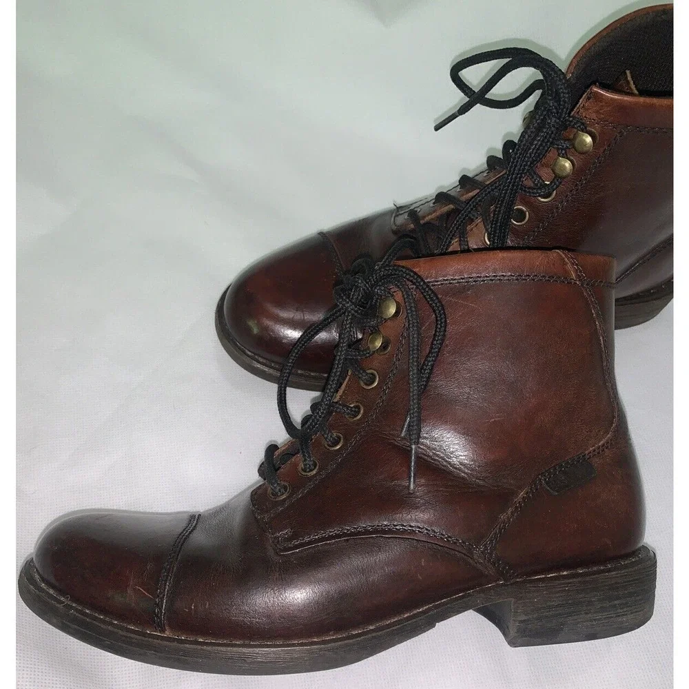 Eastland HIGH Fidelity Dark Brown Leather Boots Almond Toe Ankle Fashion Mens 8D
